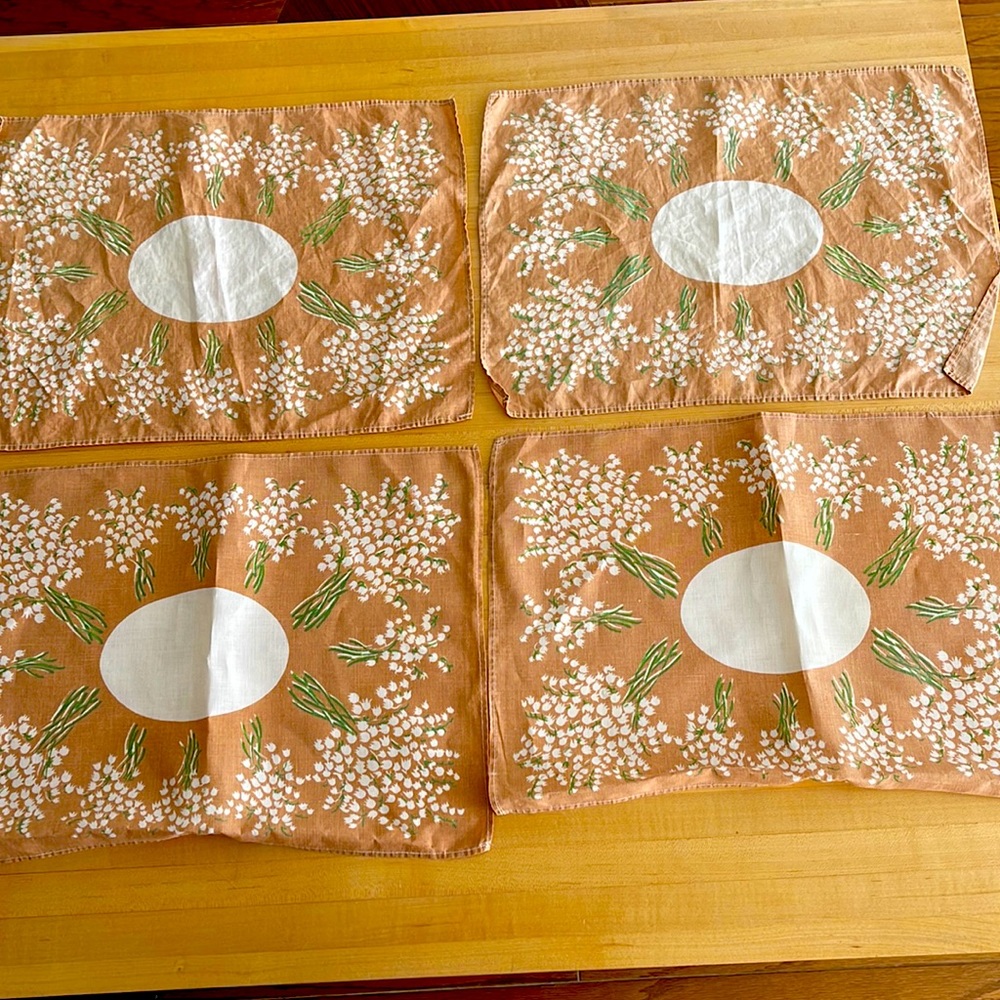 Vintage lily of the valley placemats